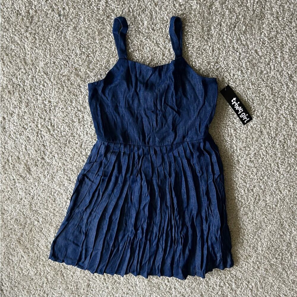 NWT Trixxi‎ Girl Denim Style Lightweight Sleeveless Dress Size XL Youth